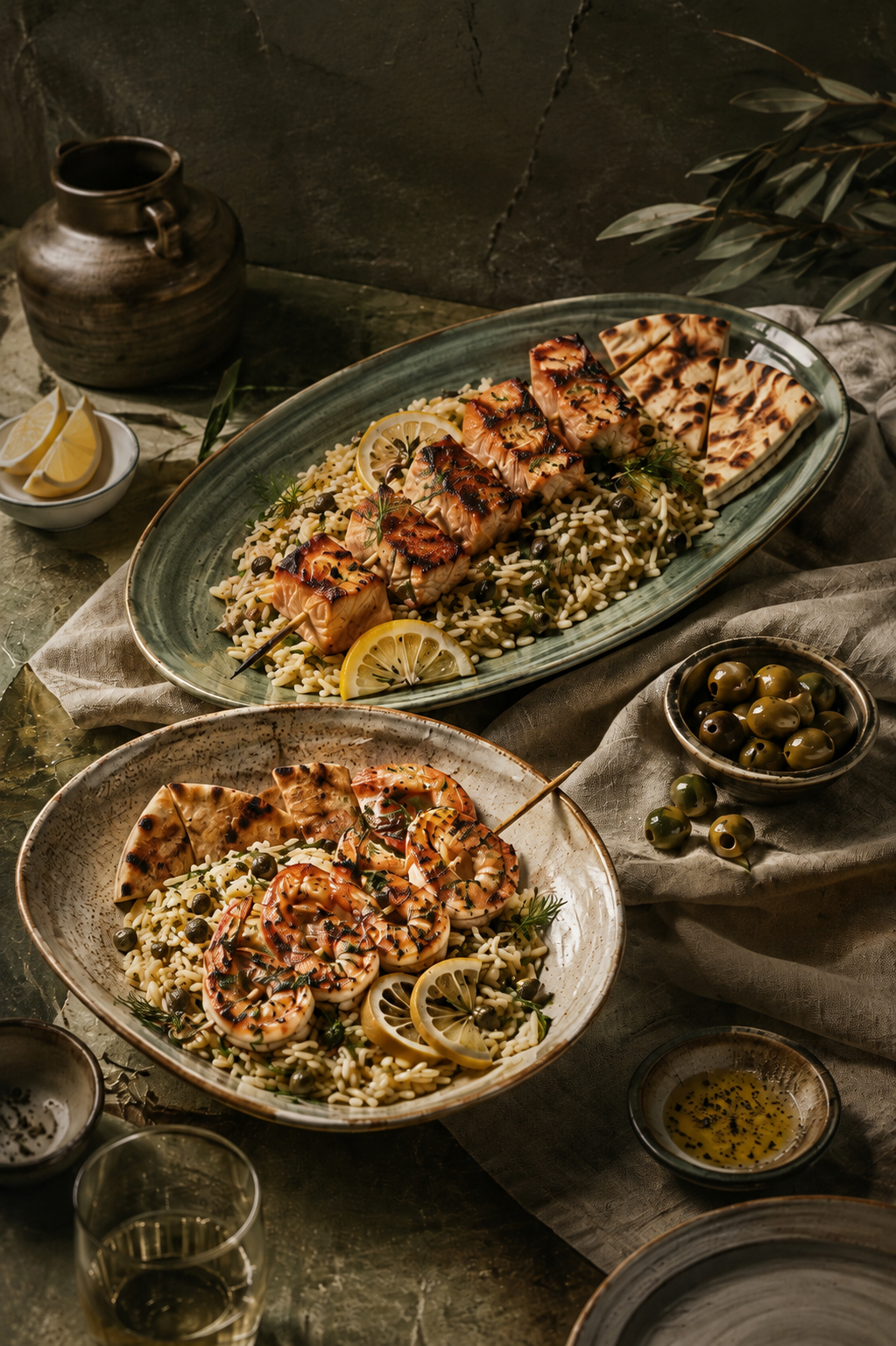 Salmon skewers from Little Greek
