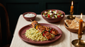 Salmon Skewers with Lemon-Herb Orzo — Little Greek, Legend No. 04