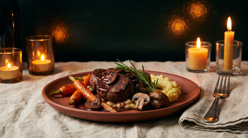 Elk Medallions in Red Wine Sauce — Benedetto's, Legend No. 05